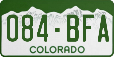 CO license plate 084BFA