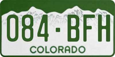 CO license plate 084BFH
