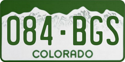 CO license plate 084BGS