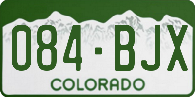 CO license plate 084BJX