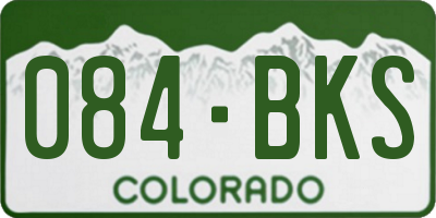 CO license plate 084BKS