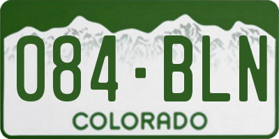 CO license plate 084BLN