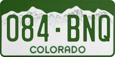 CO license plate 084BNQ