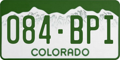 CO license plate 084BPI