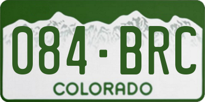 CO license plate 084BRC