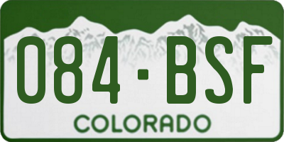 CO license plate 084BSF