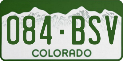 CO license plate 084BSV