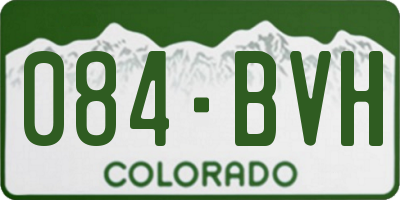CO license plate 084BVH