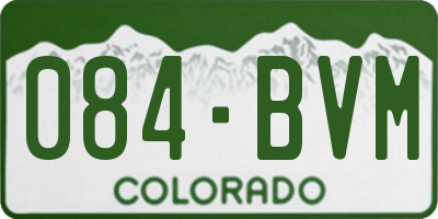CO license plate 084BVM