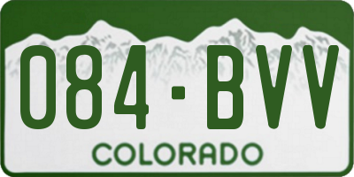CO license plate 084BVV