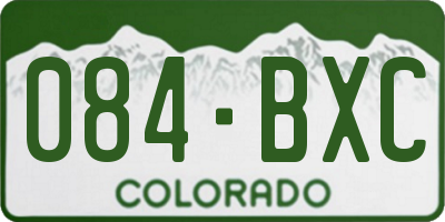CO license plate 084BXC