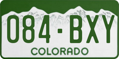CO license plate 084BXY