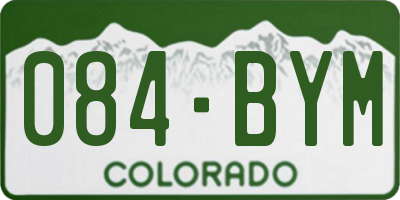 CO license plate 084BYM