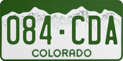 CO license plate 084CDA