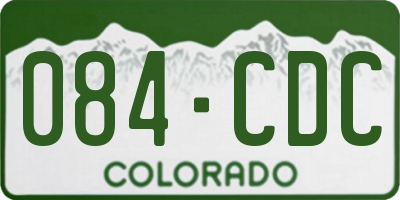 CO license plate 084CDC