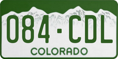 CO license plate 084CDL