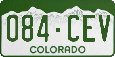 CO license plate 084CEV