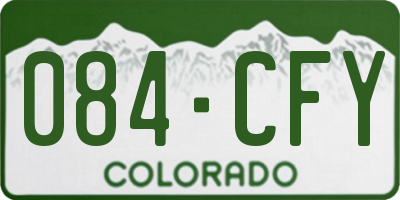 CO license plate 084CFY