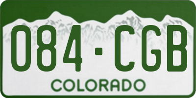 CO license plate 084CGB