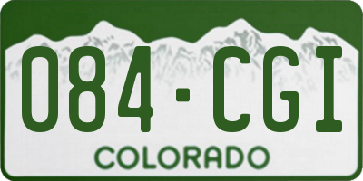 CO license plate 084CGI