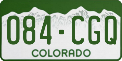 CO license plate 084CGQ