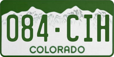 CO license plate 084CIH