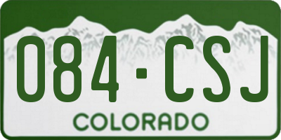 CO license plate 084CSJ