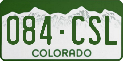 CO license plate 084CSL