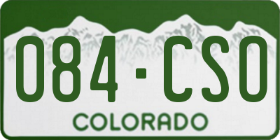 CO license plate 084CSO