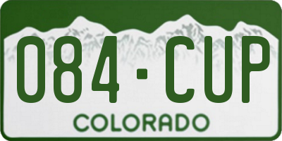 CO license plate 084CUP