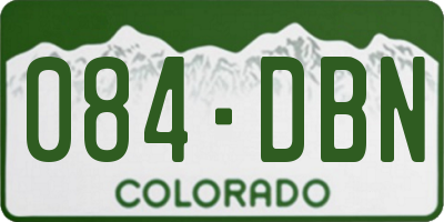 CO license plate 084DBN