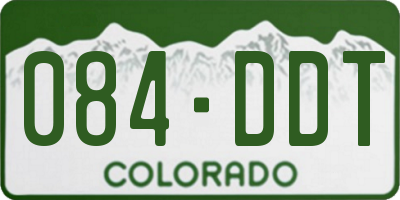 CO license plate 084DDT