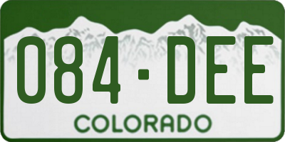 CO license plate 084DEE