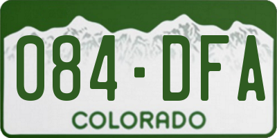 CO license plate 084DFA