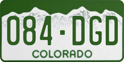 CO license plate 084DGD