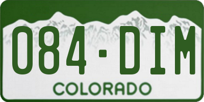 CO license plate 084DIM