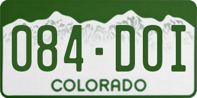 CO license plate 084DOI
