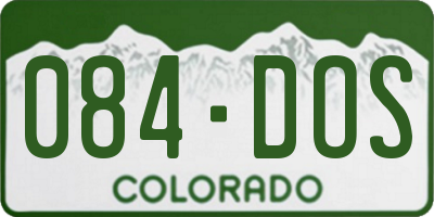 CO license plate 084DOS
