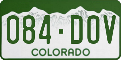 CO license plate 084DOV