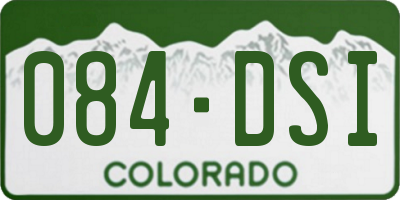 CO license plate 084DSI