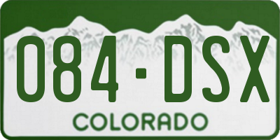 CO license plate 084DSX