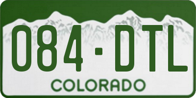 CO license plate 084DTL