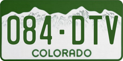 CO license plate 084DTV