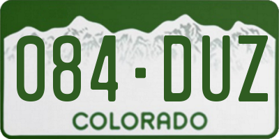 CO license plate 084DUZ