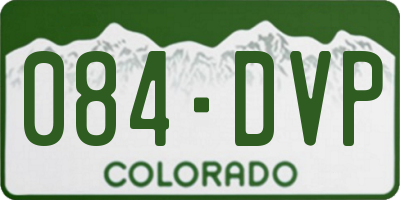 CO license plate 084DVP