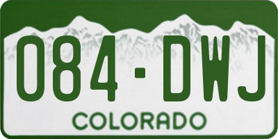 CO license plate 084DWJ