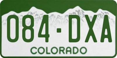 CO license plate 084DXA