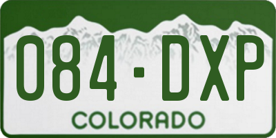 CO license plate 084DXP