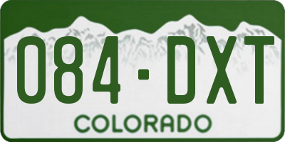 CO license plate 084DXT