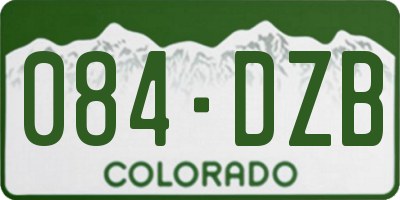 CO license plate 084DZB